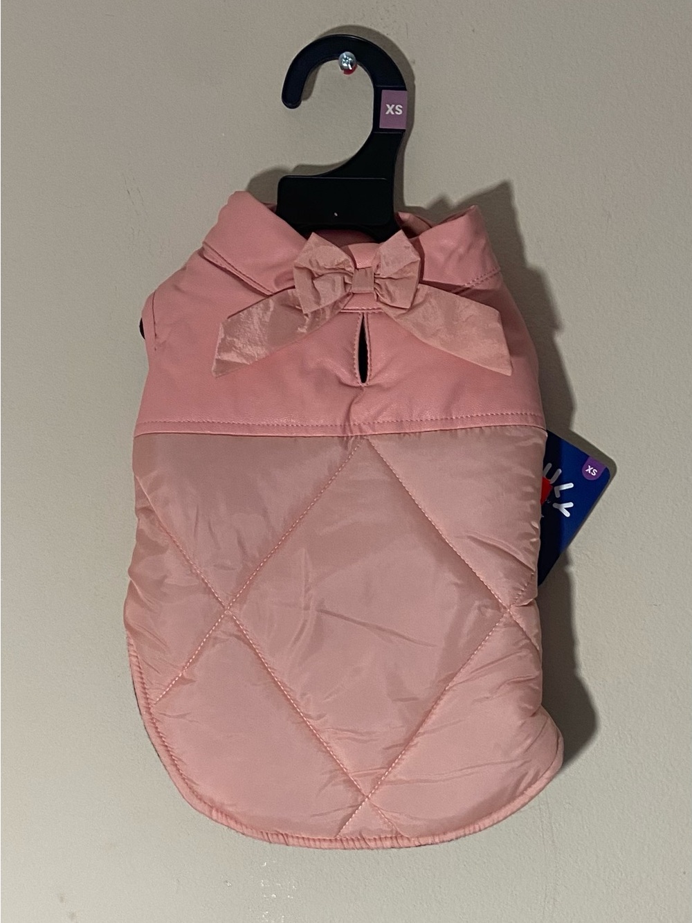 Pink Quilted Bow Dog Jacket -